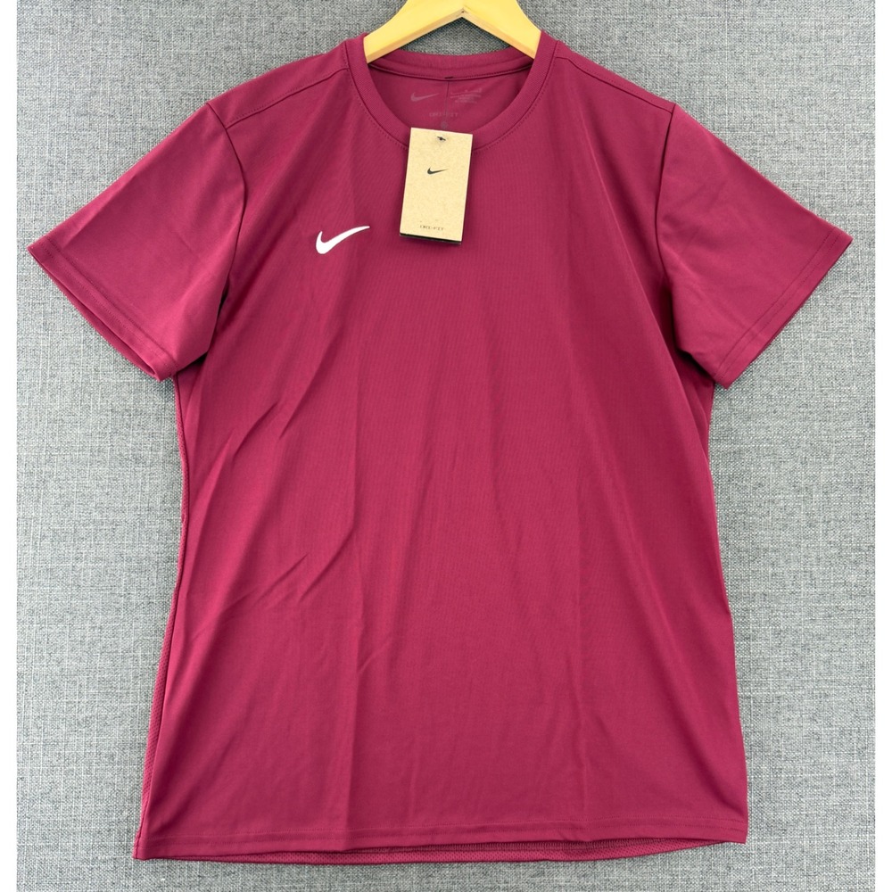Nike Womens Dri-FIT Short Sleeve Training Soccer Shirt Burgundy BV6730-692 L
